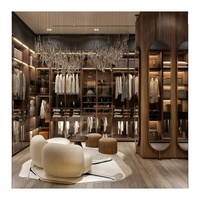Système de dressing moderne de luxe pour chambre principale, avec armoire, organisateur de vêtements, tiroirs pliables et dressing intégré, pour villa