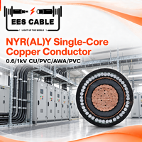Câble d'alimentation blindé en aluminium à conducteur en cuivre monobrin 0,6/1 kV, isolé en PVC, gaine en PVC, conforme à la norme IEC 60502-1