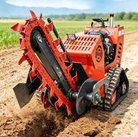 Instelbare diepte kettinggraafmachine, diesel aangedreven, multifunctionele graafmachine voor tuinbouw, landbouw en veldwerkzaamheden