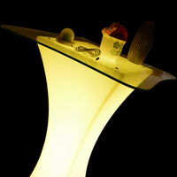 Nouveau Mobilier de Fête LED Rechargeable 16 Couleurs Changeantes, Table et Chaise avec Barre Lumineuse LED