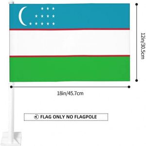 Hot Sells Polyester Uzbekistan Clip Onto Car Window <b>Flag</b> of Uzbek 12X18 Inch for Vehicle Outdoor Decoration - Product Image 4