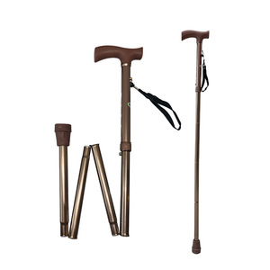 Bâton de marche pliable en alliage d'aluminium, réglable en 3 sections, bâton de randonnée pliable pour la randonnée en plein air avec embout en caoutchouc - Product Image 4