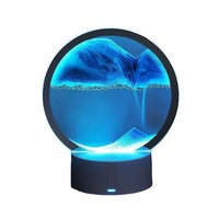 Veilleuse créative 3D à sable mouvant, style nordique moderne, avec contrôle tactile, petite horloge dynamique, ornement, cadeau d'anniversaire, pour la maison