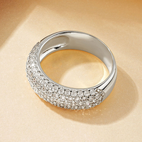 Groothandel brede edelsteenring ronde kubieke zirkonia klassieke semi-eeuwige ring geschikt voor unisex perfecte Valentijnsdag cadeau