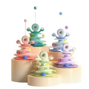 Jouets pour chats très demandés pour l'auto-entretenement : Jouet à <span class=keywords><strong>plumes</strong></span> à la menthe et jouet rotatif à quatre niveaux pour chats - Product Image 5