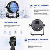 Projecteurs LED sans fil à batterie, étanches IP65, 12x18W RGBWA UV 6-en-1, télécommande APP DMX pour scène et événements