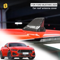ShaSha sec véritable Fiber de carbone voiture intérieur accessoires voiture toit antenne couverture pour Ford Mustang GT 2024