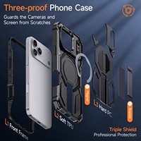 Nouvel Arrivage – Coque de protection militaire triple résistance en PC, motif animalier, style Explorer pour iPhone 18 Pro Max avec support magnétique