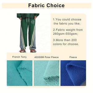 Venta al por mayor peso pesado francés Terry Hip Hop Jogger pantalones personalizados de alta calidad nueva calle holgada raya pantalones de chándal de pierna ancha hombres - Product Image 2
