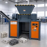 Broyeur industriel de plastique à un seul arbre pour bouteilles, fûts, tuyaux, blocs en HDPE, ABS, PET, recyclage des déchets, certifié CE, OEM