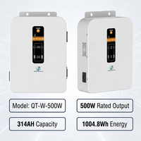 Système de stockage d'énergie tout-en-un QT-W-500W-2, générateur solaire mural, batterie LiFePO4, station d'alimentation à onde sinusoïdale pure 500W