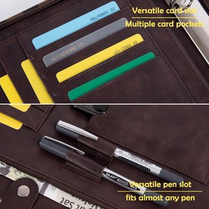 Porte-documents portable à motif écossais en cuir PU pour bureau, pochette professionnelle, classeur de gestionnaire, format A5 A6 A7, avec compartiments pour feuilles de budget - Product Image 6