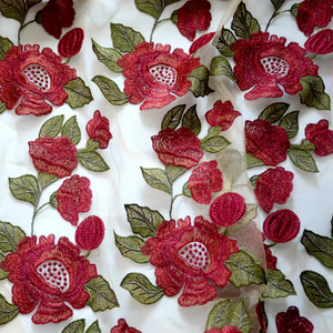 Großhandel Hohe Qualität Beige + Rot + Armee Grün Mode Kleid stickerei Französisch spitze stoff - Product Image 3