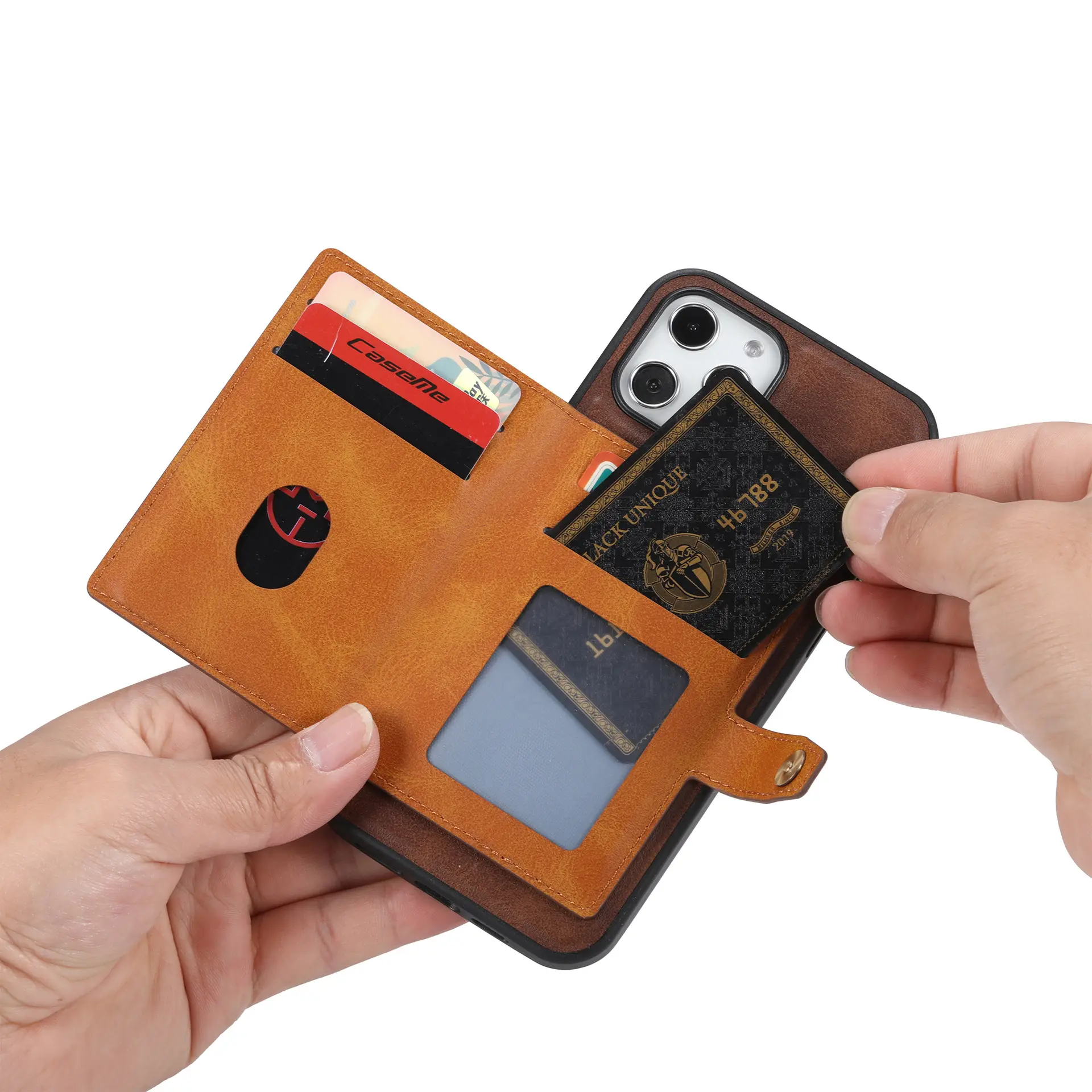 Pu Leather Wallet Phone Cover With Card Holder For Iphone Leather Phone Case