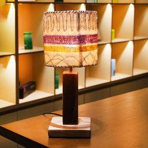 Natural Creative Loofah Table Lamp Handmade Fabric Lamp Light Bedroom Bedside Decorative Home Decor Lights With <b>Switch</b> Lock - Product Image 5
