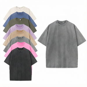 T-shirt vintage délavé à l'acide, coupe oversize, 230g, 100% coton jersey, col rond, manches courtes, personnalisable avec logo, pour homme - Product Image 1