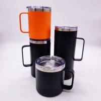 Gobelet isolé en acier inoxydable au design moderne avec couvercle et paille pour le voyage-Récipient pour boissons chaudes et froides