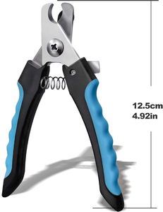 Coupe-ongles professionnel léger bleu/rouge pour chat et chien, ciseaux de toilettage en acier inoxydable avec poignée en caoutchouc, coupe-griffes pour animaux de compagnie - Product Image 5