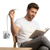 Lampe de lecture murale LED intelligente Euro, à intensité variable, avec prise Euro, USB et Type-C, pour chambre à coucher
