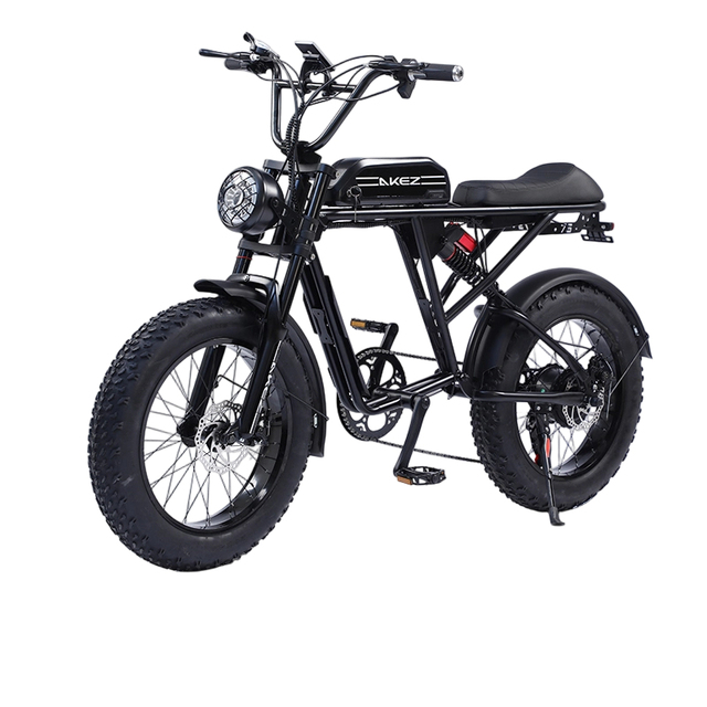 AKEZ 20 Inch Retro Electric Bike 48V 750W Motor 13Ah Fat Tire Snow Off-Road Adult E-Bike Long Range Global Design