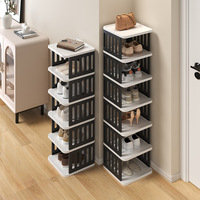 Étagère à chaussures en plastique pour entrée de maison, multi-niveaux, design simple, nouvelle collection 2024, best-seller, luxe, gain de place, étroite, pour dortoir
