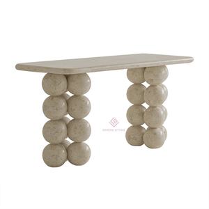 Luxe Kalkstenen Consoletafel Ontwerper Moderne Stenen Tafel Voor Huis Hal Minimalistisch Portiekmeubilair - Product Image 3
