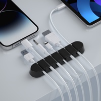 Organisateur de câbles en silicone adhésif pour gestion des fils et câbles de charge USB - Idéal pour le dropshipping