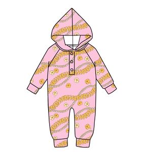 Mono con Capucha y Cremallera Personalizado OEM/ODM de Primavera con Botones, 230g, Algodón/Bambú, Pijama para Bebés - Product Image 6