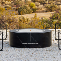 CRUISE True Fire BBQ Madera/Gas/Alcohol/Atomización Núcleo personalizado 700mm Rectángulo Fogata al aire libre Estufa redonda Mesa con vidrio