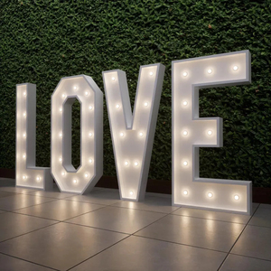 Letras Gigantes Personalizadas de 4 y 3 Pies, Letras 3D con Luces LED, Letrero Luminoso con Bombillas Grandes para Decoración de Fiestas, Venta al Por Mayor - Product Image 1