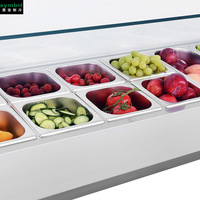 Enfriador al por Mayor de Acero Inoxidable Mesa de Preparación de Pizza Comercial Refrigerada la Mejor Venta Banco de Trabajo Refrigerador para Hotel