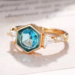 Anello da Donna Geometrico a Rombi Multifaccettati, Stile Minimalista Ins, per Uso Quotidiano, da Indice, Versatile, Gioiello alla Moda, Regalo - Product Image 2