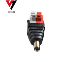 Connecteur CCTV à sertir, connecteur DC 2,1 * 5,5 mm, adaptateur de prise d'alimentation, connecteur DC 12V