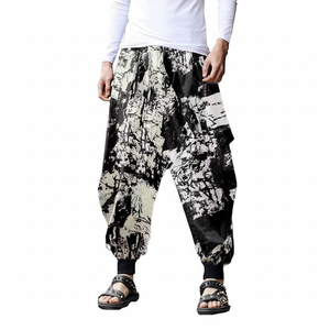 กางเกงหกกระเป๋าสำหรับผู้ชายสีล้วนมีกระเป๋าด้านข้าง - Product Image 1