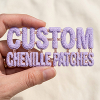 Écussons chenille 3D personnalisés brodés, thermocollants ou à coudre, grands patchs chenille pour vêtements, vestes et sweats à capuche