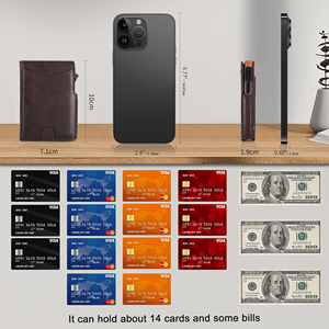 <span class=keywords><strong>Portafoglio</strong></span> Smart Pop-up per Uomo, Personalizzabile OEM, Blocco RFID, Porta Carte in Alluminio, Portamonete Bifold con Apertura <span class=keywords><strong>a</strong></span> Scorrimento - Product Image 4