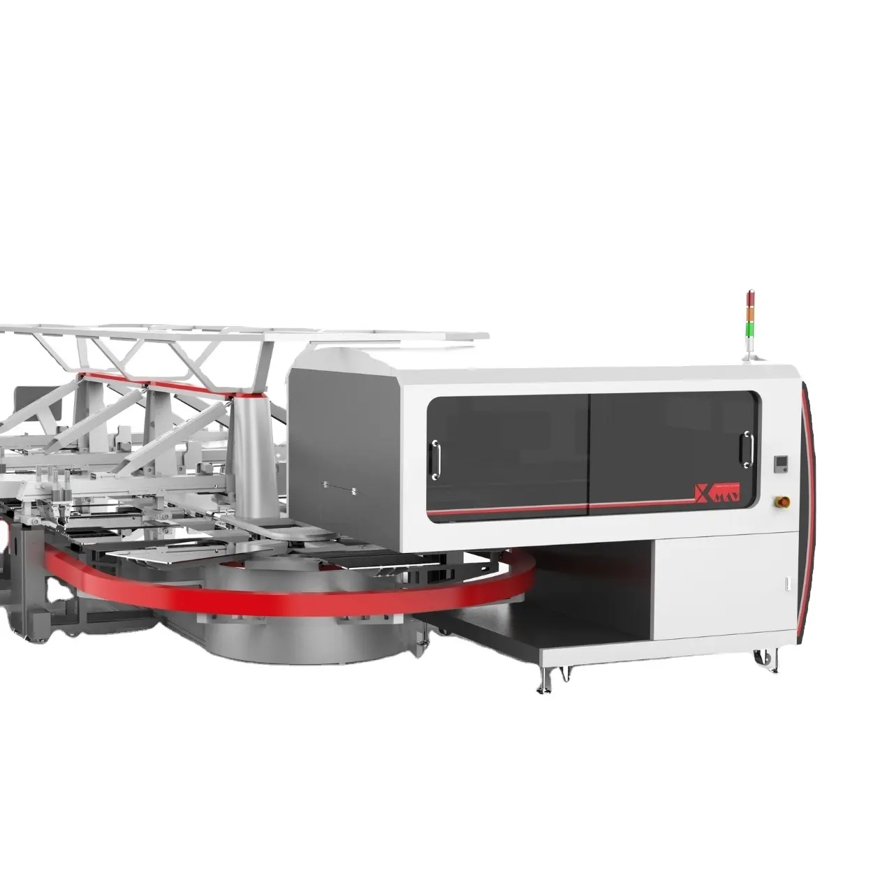 Xmay 24 Color Full Servo Automático Redondo ou Oval 2-24 Cores Automático Silk Screen Máquina de impressão Digital Para T-shirts Print