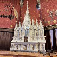 Gran lujo piedra natural tallada católica religiosa Jesús Santo Tabernáculo La Última Cena alivio mármol Iglesia Altar