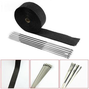 Tubo de escape térmico para motocicleta, 5cm x 10m, <span class=keywords><strong>cinta</strong></span> de calor para el tubo de escape, envoltura de escudos, cabezal múltiple, rollo de aislamiento - Product Image 3