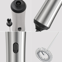 Mousseur à lait électrique mini rechargeable, le meilleur outil de cuisine, facile à utiliser, avec fouet amovible en acier inoxydable 304