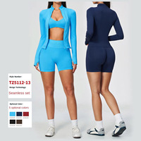Ensemble de sport transfrontalier Europe-Amérique, séchage rapide, Spandex/Nylon, équipement de fitness extérieur, ensemble de yoga absorbant les chocs