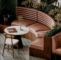 Table et chaise de café modernes, banquette de restaurant rapide, mobilier de salle à manger en cuir PU écologique