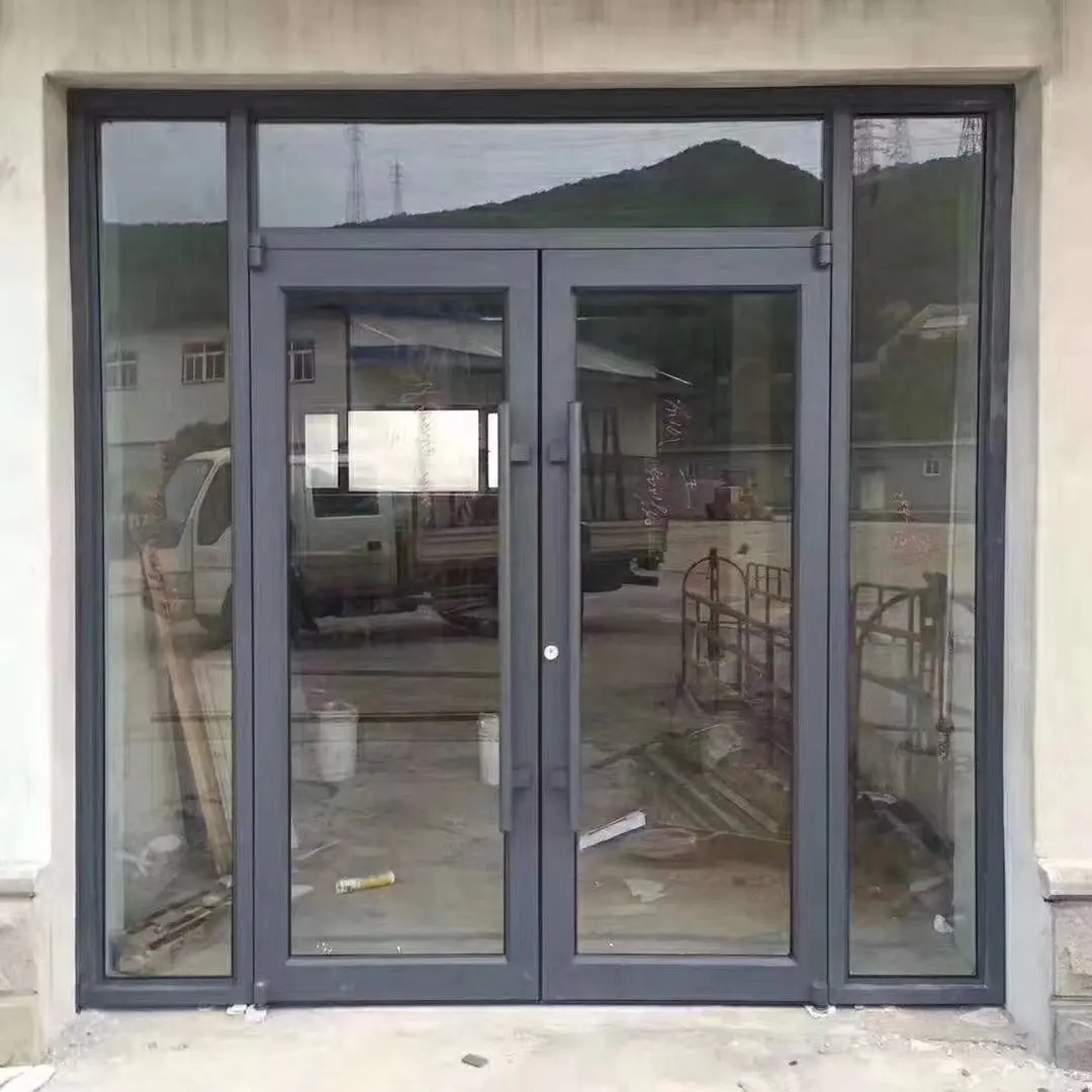 Commercial Aluminum Store front Door KFC Entrance Swing Door