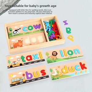 Gioco Educativo in Legno per Bambini 4-6 Anni: Puzzle di Costruzione di <span class=keywords><strong>Parole</strong></span> e Riconoscimento delle Lettere - Product Image 2