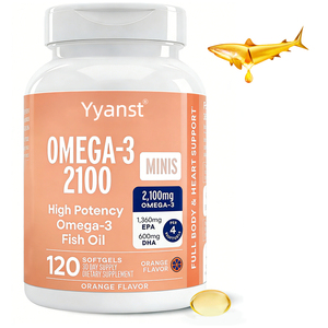 Suplemento Natural de EPA y DHA de Marca Privada, Apoyo para la Salud Cerebral y del Estado de Ánimo, Aceite de Pescado Omega-3 de Alta Potencia en Cápsulas Blandas, Muestra Gratuita - Product Image 1
