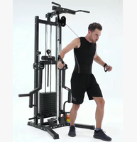 Appareil de musculation multifonctionnel à colonne unique avec bloc de poids pour entraînement complet du corps à domicile