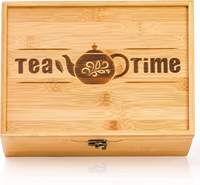 Boîte de rangement pour thé en bambou écologique avec 6 compartiments pour sachets de thé, café, épices et organisateurs de cuisine