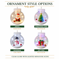 Guirlande lumineuse de Noël en forme de globe, 3 m, 10 globes, pour vitrine, alimentation secteur ou USB + piles