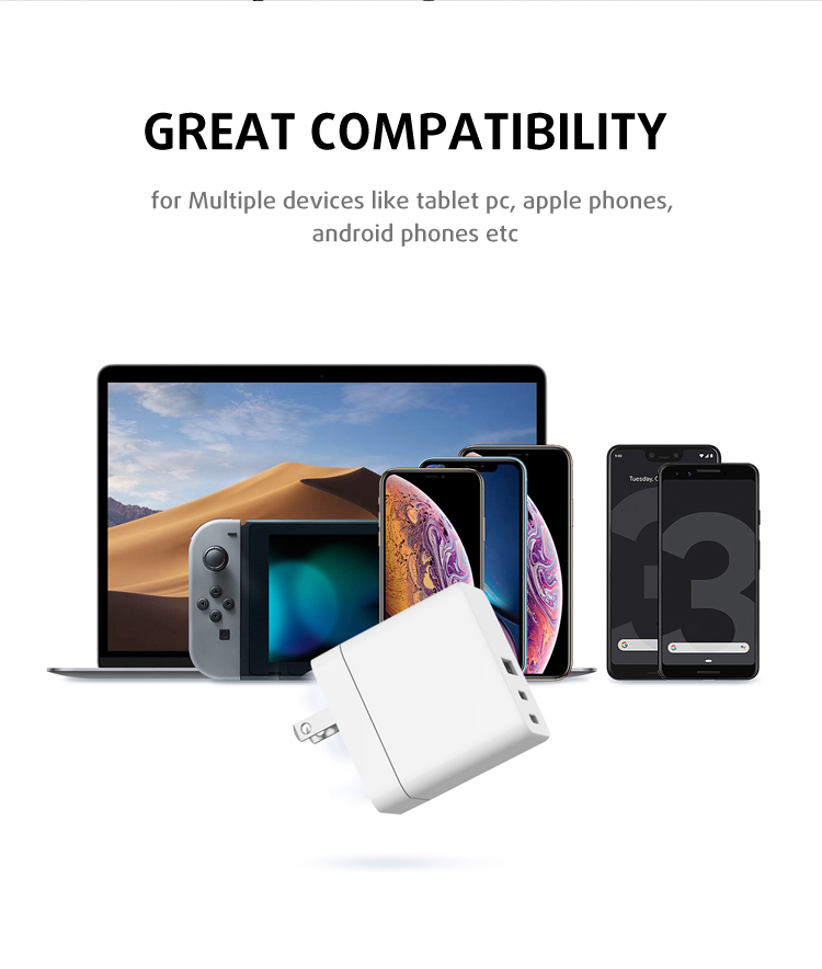 TURSDA S24 лучший мини-размер 120 Вт Зарядное устройство GaN Tech US вилка USB C порты x2 и Быстрая зарядка USB A порт x1