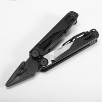 MUPL-012 Pince multifonction noire de haute qualité en acier inoxydable, pince à bec effilé, outil de survie d'urgence, ouvre-boîte pliant